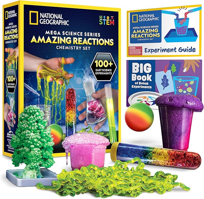 National Geographic Amazing Chemistry Set - Chemistry Kit with 100+ Science Experiments Including Crystal Growing and Reac...