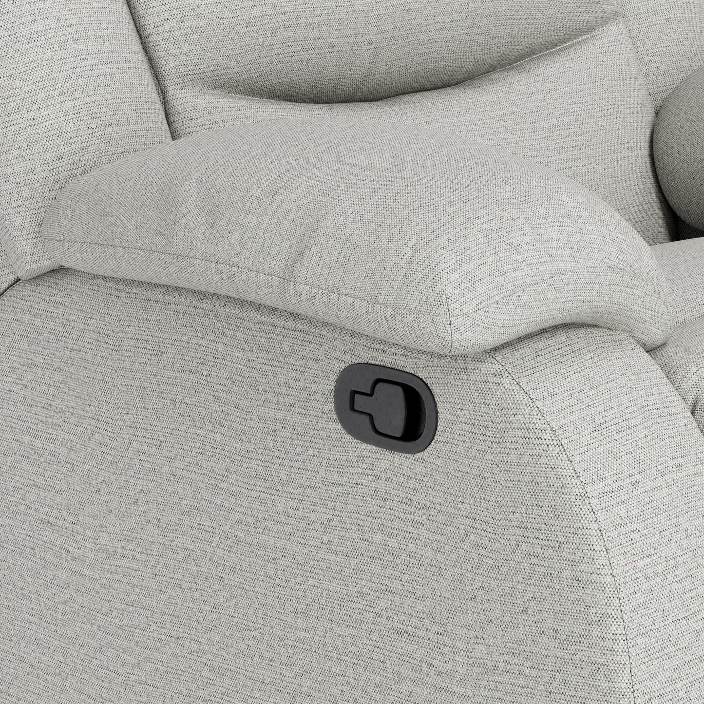 Erdoru Oversized Fabric Recliner Chair, Overstuffed Manual Recliner Chair Single Sofa with Comfortable Arm and Backrest, Comfty Home Theater Seating for Living Room, Meeting Room, Bedroom, Light Grey