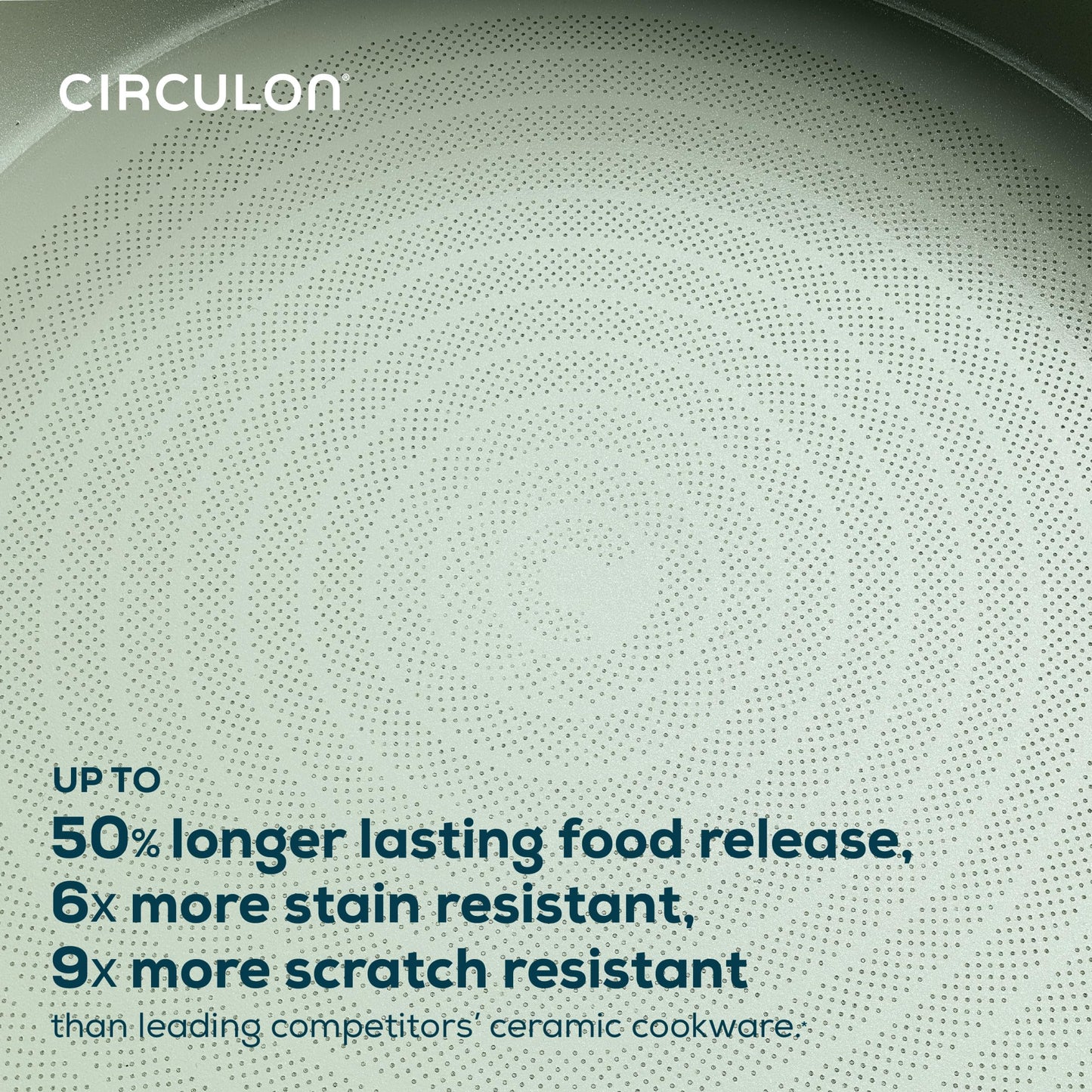 Circulon Halo with LaserDefense Ceramic Nonstick Cookware Set, 11-Piece Pots and Pans Set, Sage