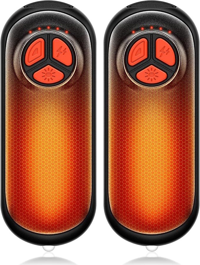 Upgraded Hand Warmers Rechargeable 2 Pack, AI Electric Hand Warmers, Portable Heater, 1s Safe Rapid Heat, 5 Gears Temperature Control, for Hunting, Camping, Hiking, Outdoor