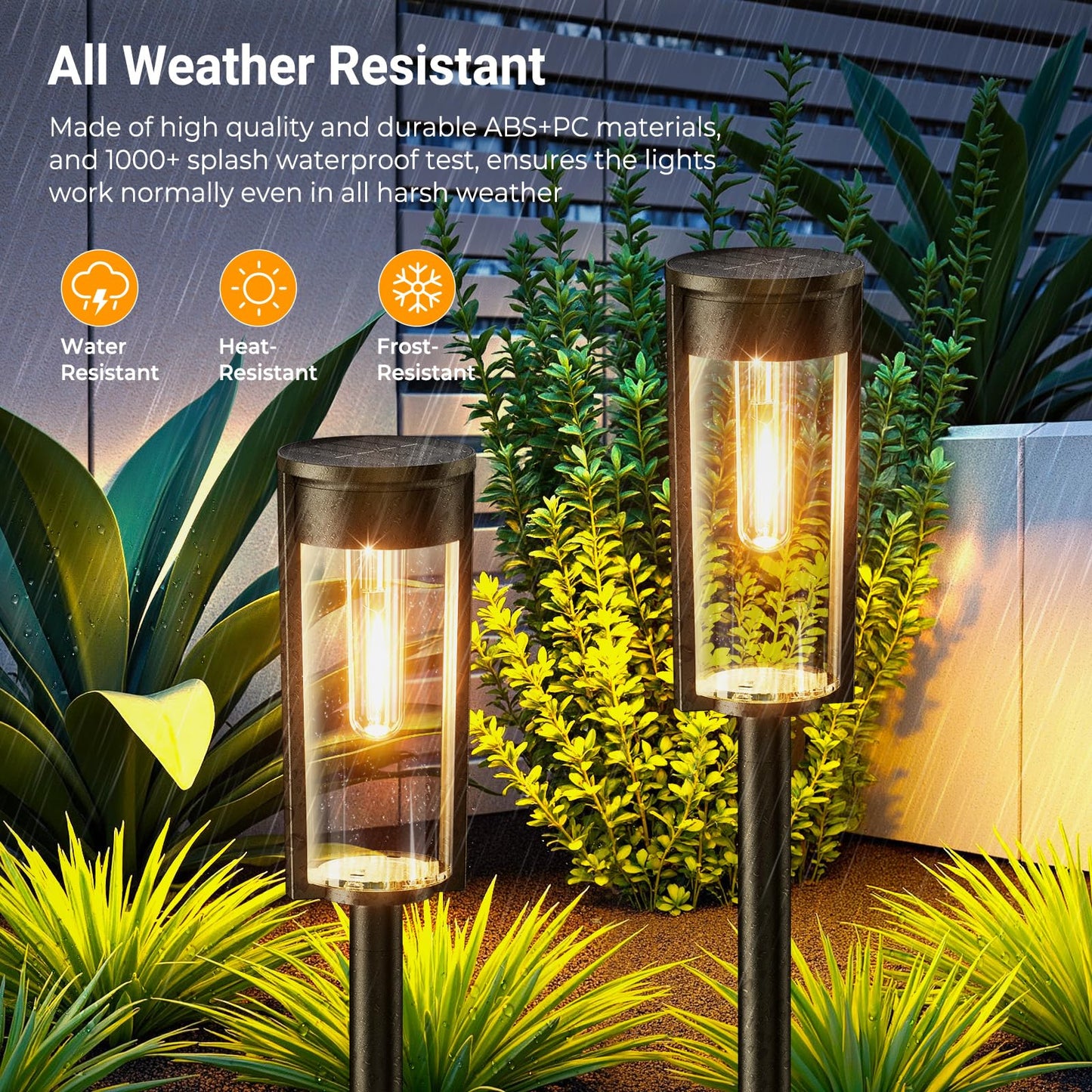 LETMY Solar Pathway Lights Outdoor, Upgraded 8 Pack Solar Lights Outdoor, IP65 Waterproof Auto On/Off Solar Landscape Path Lights Outdoor Solar Lights for Yard Outside Garden Lawn Walkway Driveway