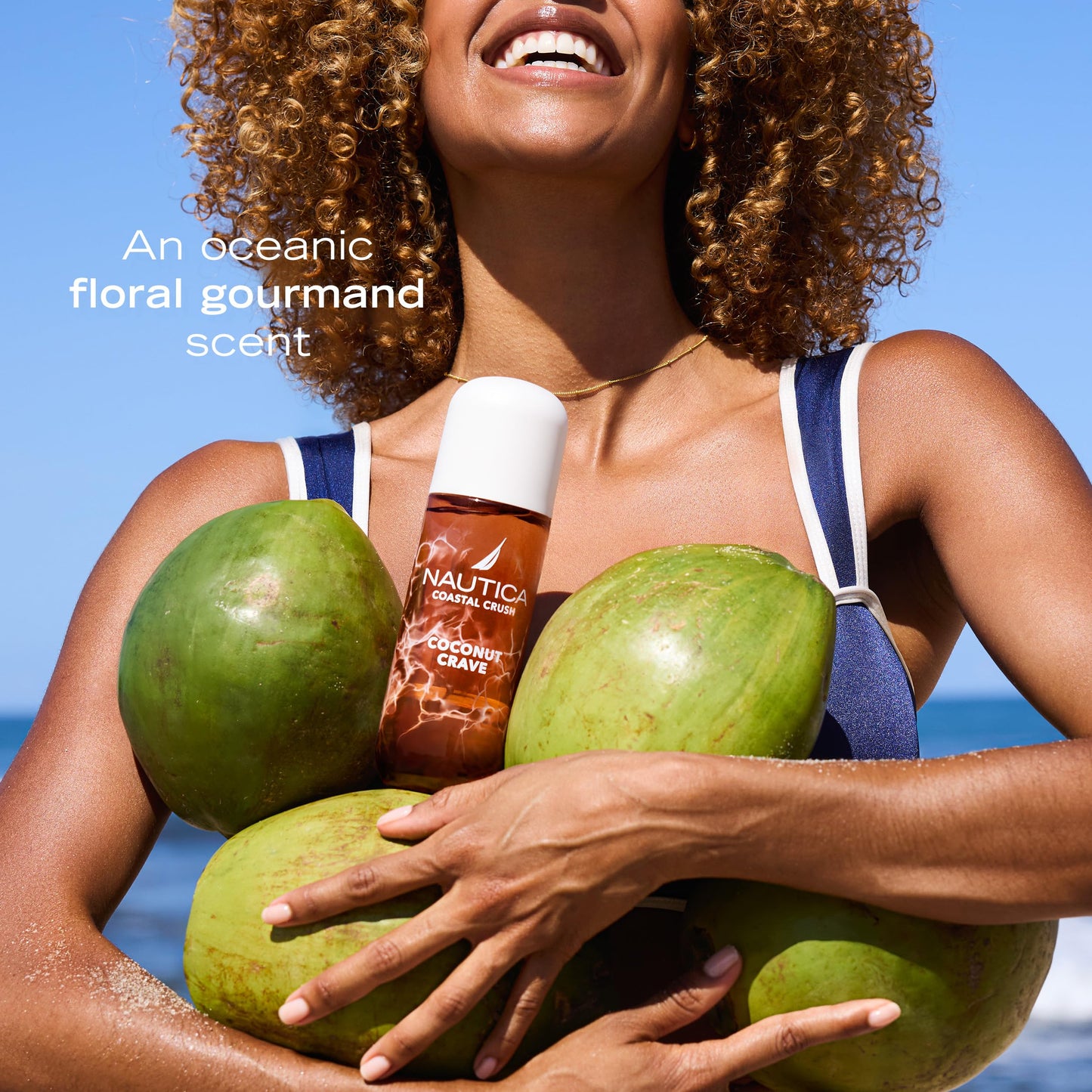 Nautica Coconut Crave, a Fruity Gourmand Hair & Body Mist for Women, Notes of Coconut, Apple and Cedarwood, Long Lasting, 8.0 fl oz