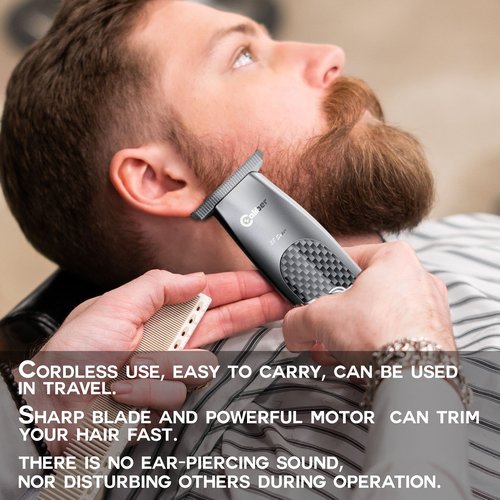Caliber .38 Super Trimmer - Professional Cordless Hair Clipper with DLC Blades - Easy Zero Gap for Lining & Dry Shaving - Adjustable T-Blade Trimmers - Personal Hair Grooming Tool for Men