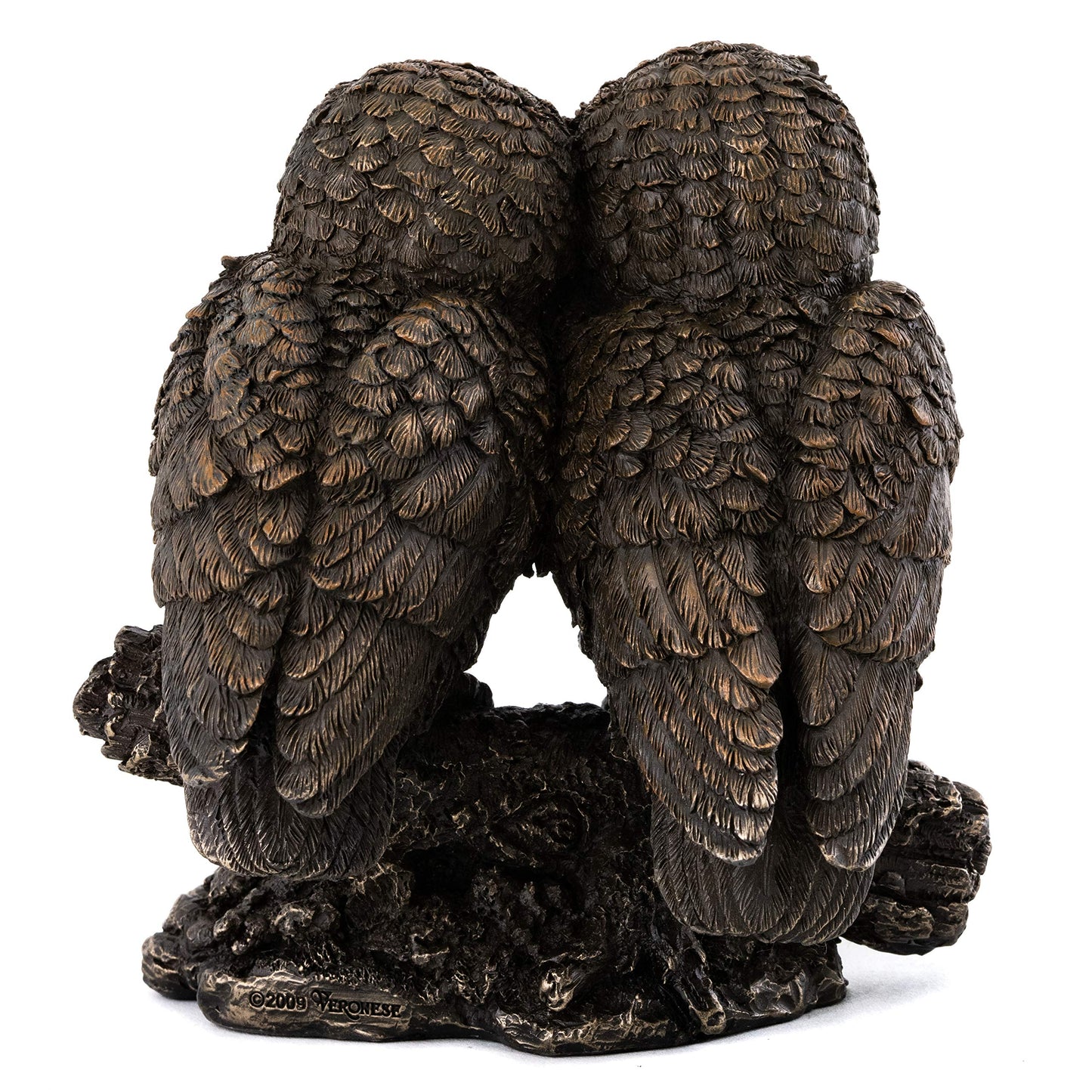 Top Collection Owl Lovers Statue on Tree Branch - Sleeping Great Horned Owl Sculpture in Premium Cold Cast Bronze- 5-Inch Collectible Animal Figurine