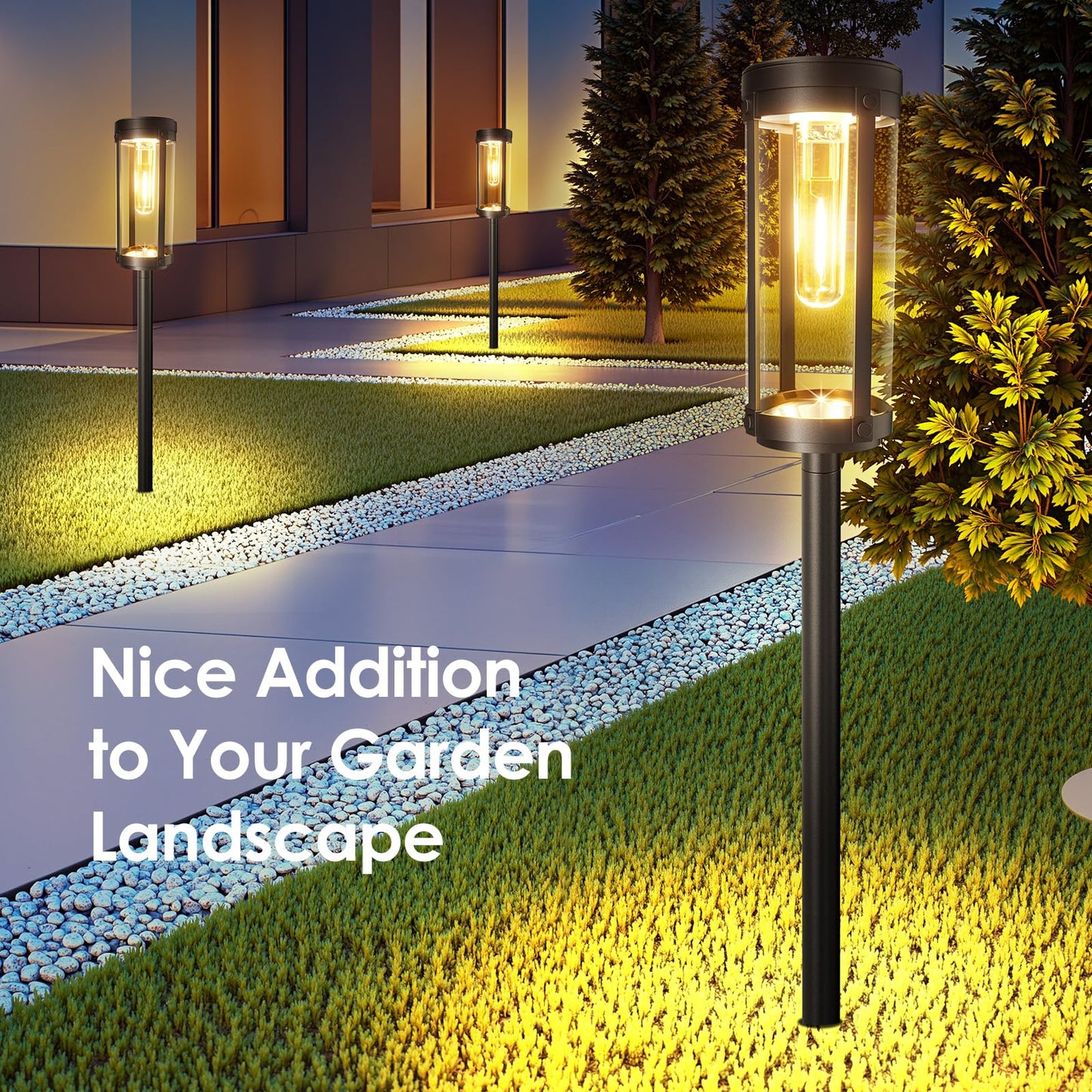 Bright Solar Pathway Lights Outdoor 6 Pack, Solar Powered Garden Light Waterproof, Auto On/Off Yard Decorations Outdoor Lights for Patio Lawn Walkway Driveway Porch, Decorative Landscape Lighting