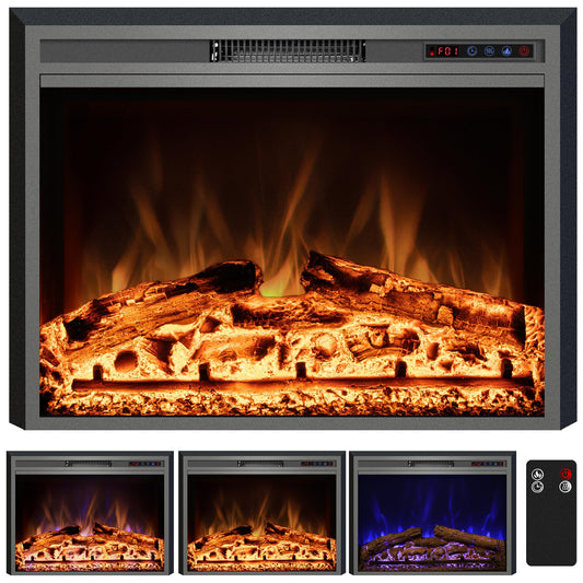 Kentsky Electric Fireplace, 25" Electric Fireplace Inserts, Recessed Fireplace Heater with Remote Control, Adjustable Flame Colors, Timer&Overheating Protection, 750/1500W