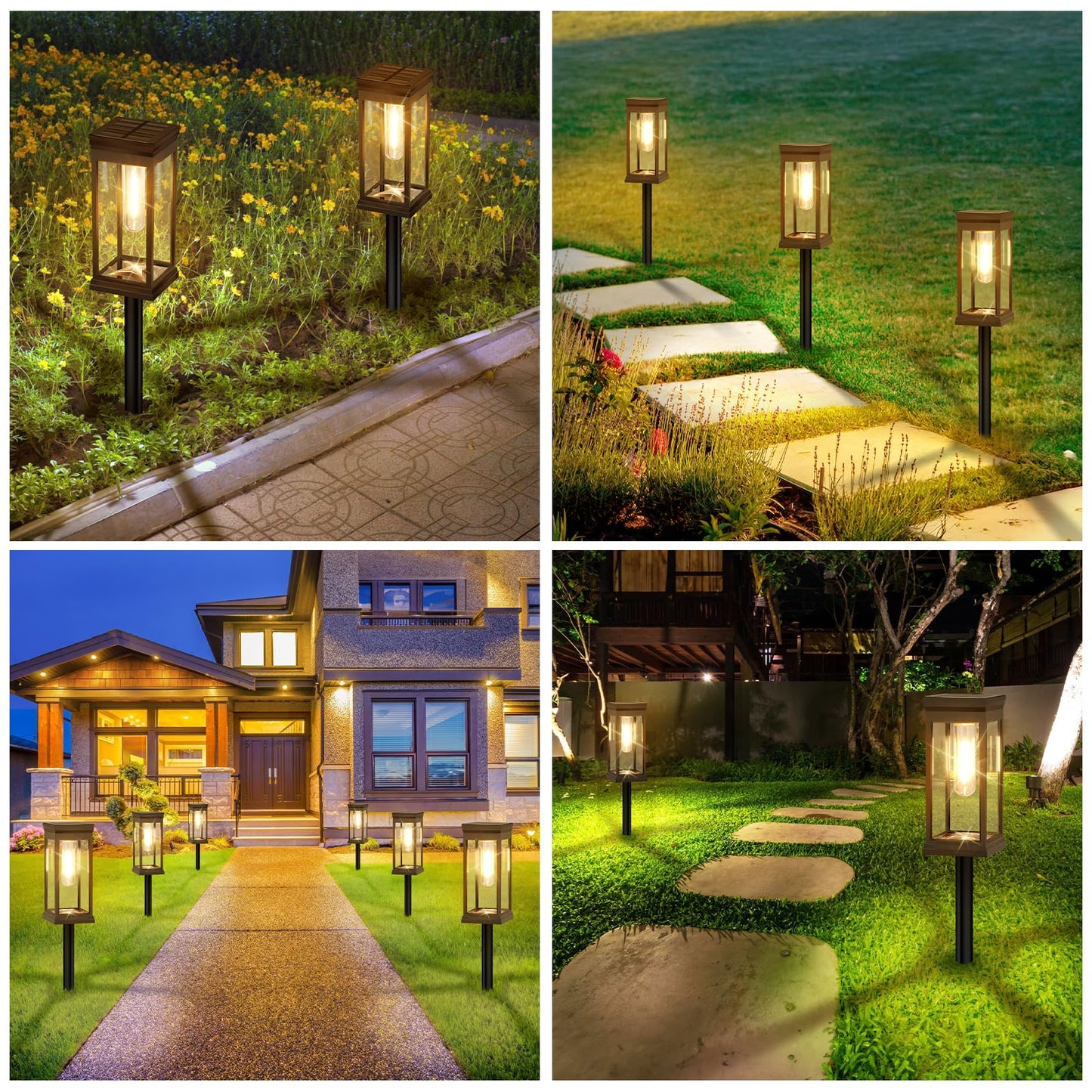 BesLowe 【Upgraded】 Solar Pathway Lights Outdoor, 12-Pack Large LED Solar Light Outdoor Waterproof, Super Bright Outside Lights for Yard, Sun-Powered Landscape Lighting for Garden Walkway, Warm White
