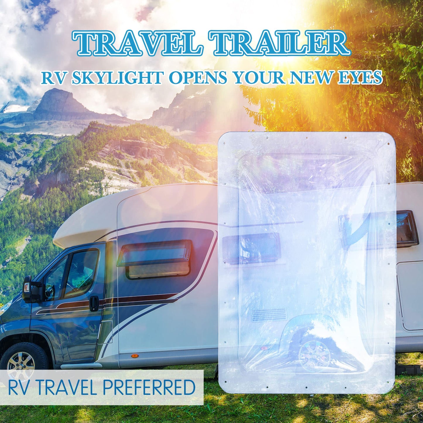 Meonum RV Skylight Replacement Kit - 18x26 Clear Outer Dome Fits 14x22 Openings, Compatible with SL1422S Camper Shower Skylight
