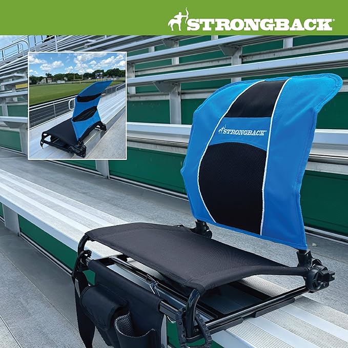 STRONGBACK Lumbar Support Stadium Seat for Bleachers – Ergonomic Chair with Back Support for Adults & All-Day Comfort