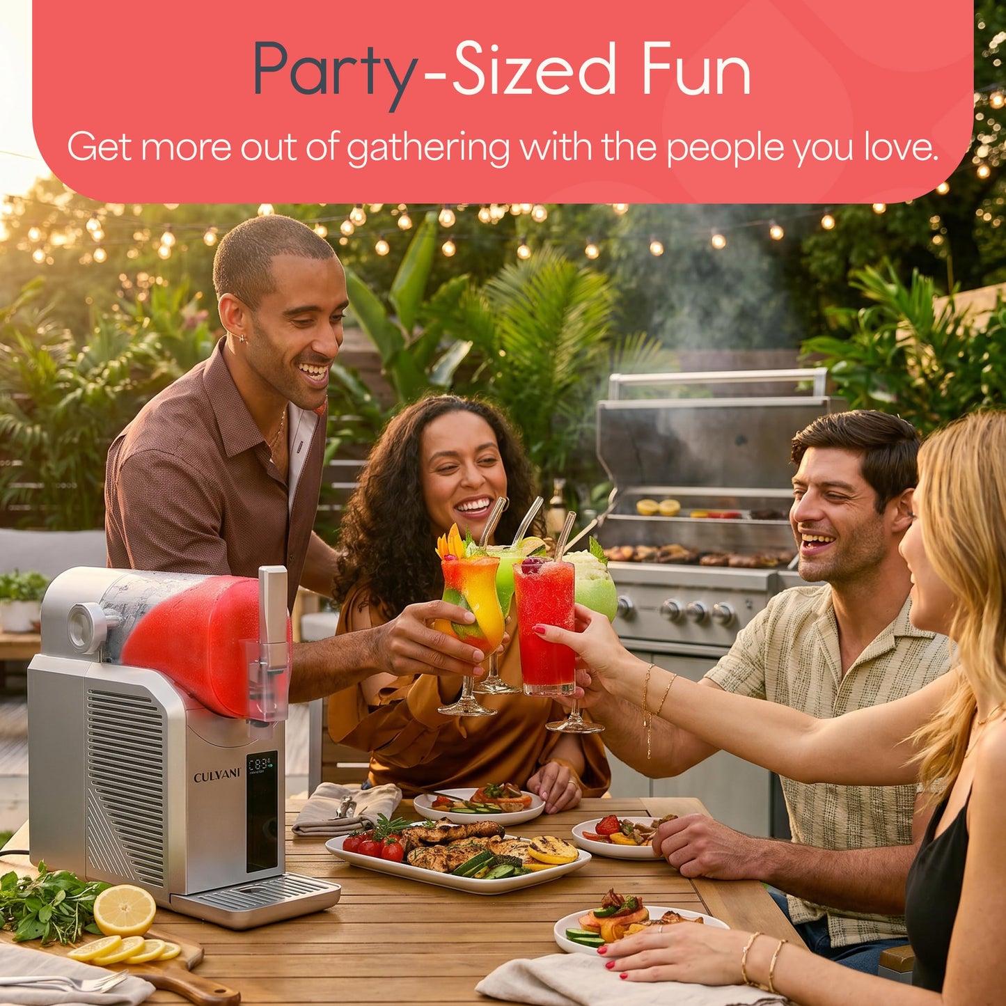 Slushie Machine for Home 68 Oz— Chillux Slushy Machine with 6 Preset Modes (No Ice Needed) — Frozen Drink Machine for Margaritas, Frappes & More