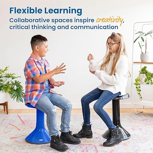 ECR4Kids ACE Active Core Engagement Wobble Stool, 18-Inch Seat Height, Flexible Seating, Blue