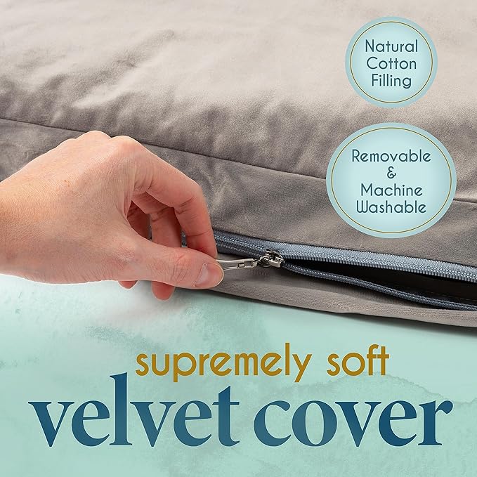 Florensi Meditation Mat Zabuton, Velvet Floor Cushions for Sitting, Meditation Cushions and Pillows with 100% Cotton Insert, Yoga Cushion for Women and Men