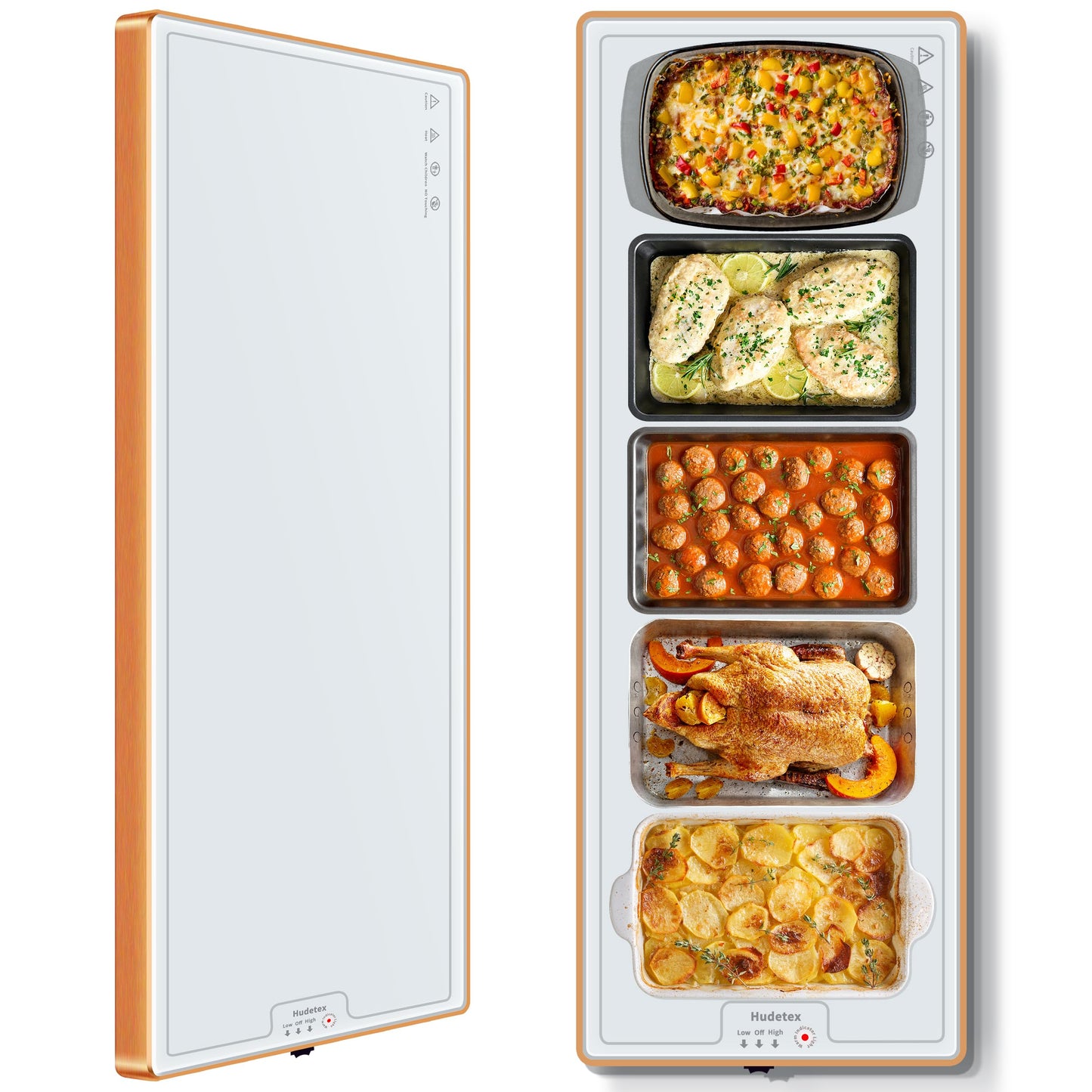 Warming Mat for Food (Extra Long 47"x12"), Warming Trays for Buffets Party & Daily Use, Temperature Control Food Warmer, Full Surface Warm Tempered Glass Food Warming Mat, White Electric Warming Tray