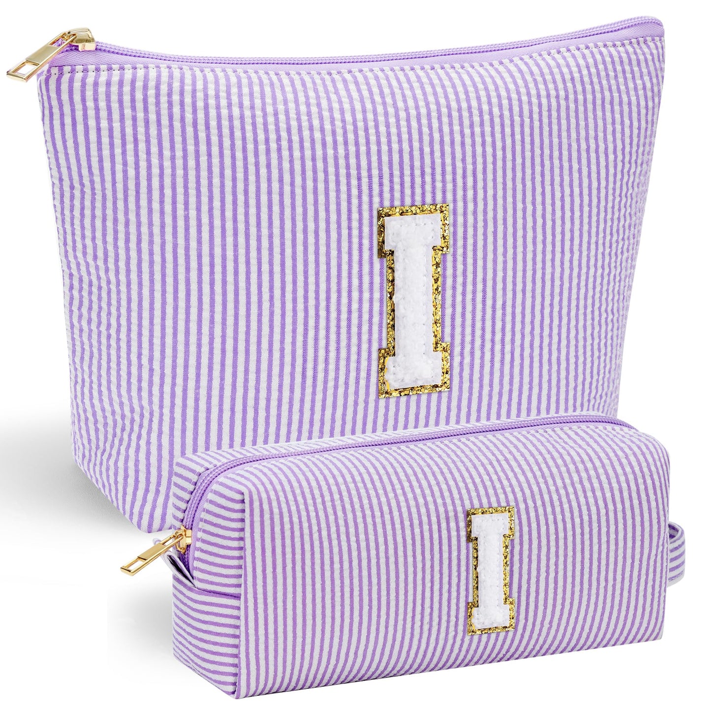 YOOLIFE Birthday Gifts for Women Mom - Makeup Bag Gifts Idea for Her Mom Teacher | Personalized Cute Initial Makeup Bag Pouch for Women Friends Female Girlfriend Wife | Cosmetic Travel Toiletry Bag I
