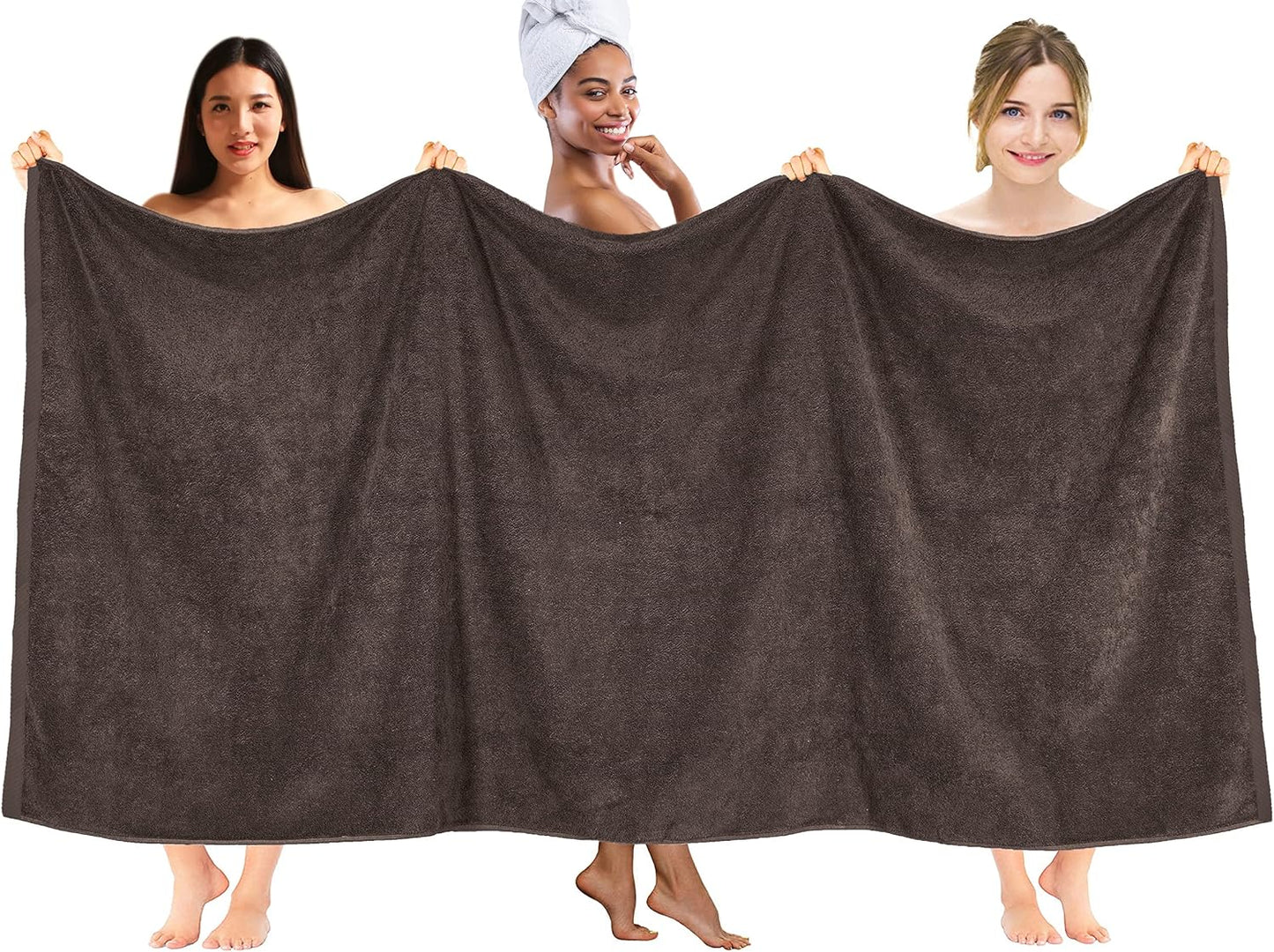 DAN RIVER Pack of 1 Bath Sheet 40x80 Inches, Oversized Bath Sheets Towels for Adults, Fluffy and Soft Plush Towels - Brown