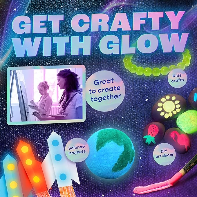 'XXL Set' 24 Cans of Glow in The Dark Paint by neon nights | Luminescent & Phosphorescent, Self-Luminous Paints