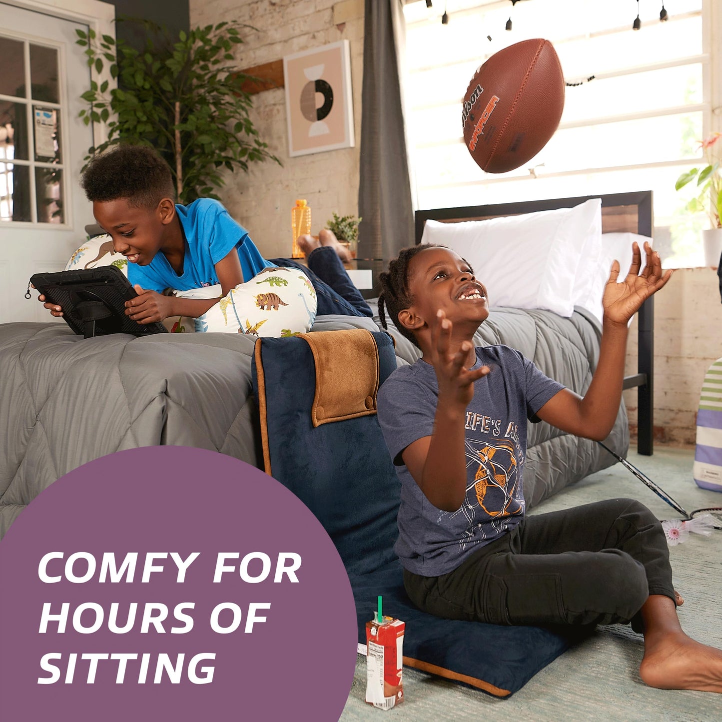 bonVIVO II Floor Chair with Back Support - Adjustable Gaming & Meditation Chair, Portable Folding Sofa Sleeper, Folds Flat - Beige