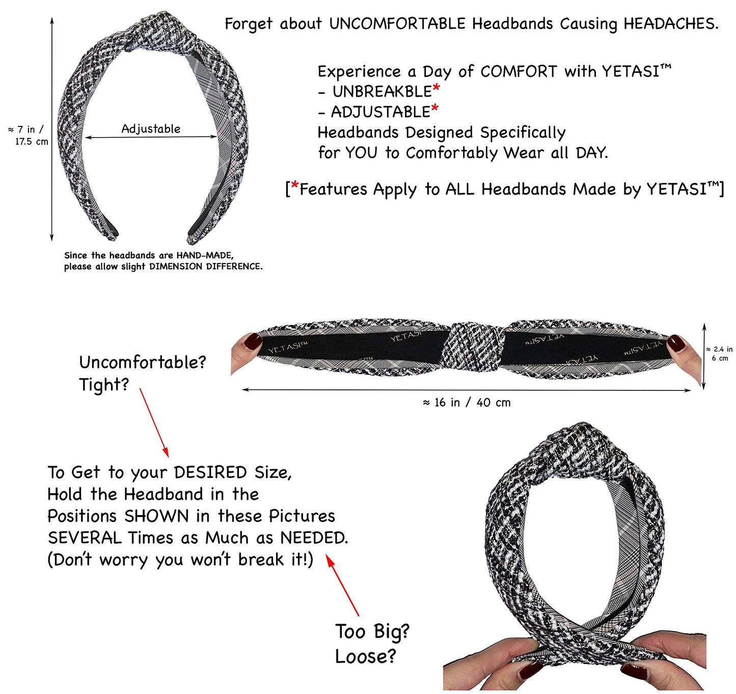 YETASI Satin Leopard Headbands for Women are Classy. Chic Cheetah Fashion Headband Designer Beige, Black Knotted Headband for Wo