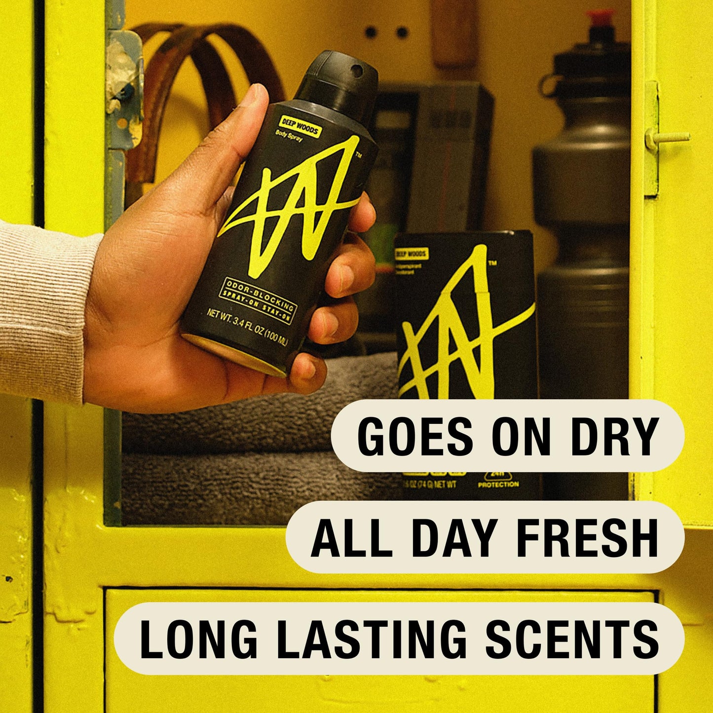 W Jake Paul Deep Woods Body Spray for Men, Odor Blocking Body Deodorant, Long Lasting Protection, 3.4 fl oz