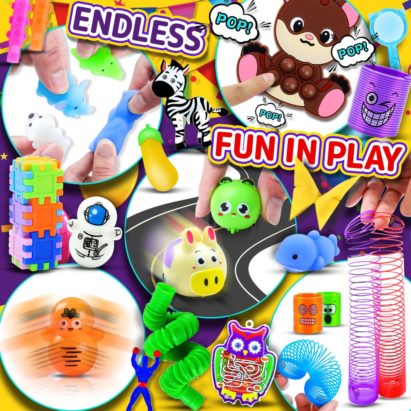 1000 PCS Party Favors for Kids, Bulk Fidget Toys,Goodie Bags Stuffers, Treasure Box Toy for Classroom Prizes, Birthday Gifts, Stocking Pinata Filler Stuffers