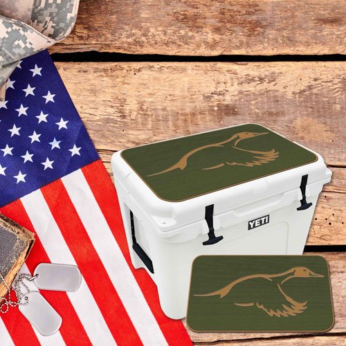 USATuff SeaDek EVA Mat Cooler Pad fits YETI 35 Tundra | Peel & Stick Application | Non Slip Comfort Accessories - Duck Solo Hunting Outdoorsman (OliveGreen-Mocha)