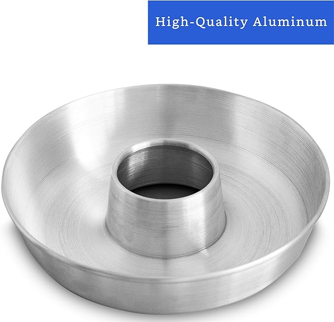 Aluminum Ring Cake Pan (9.5 in) - Ring Mold Pan - Fluted Tube Pans for Baking Pound Cake - Flan Molds for Baking - Molde para Flan - Molde para Chocoflan - Moldes para Pasteles