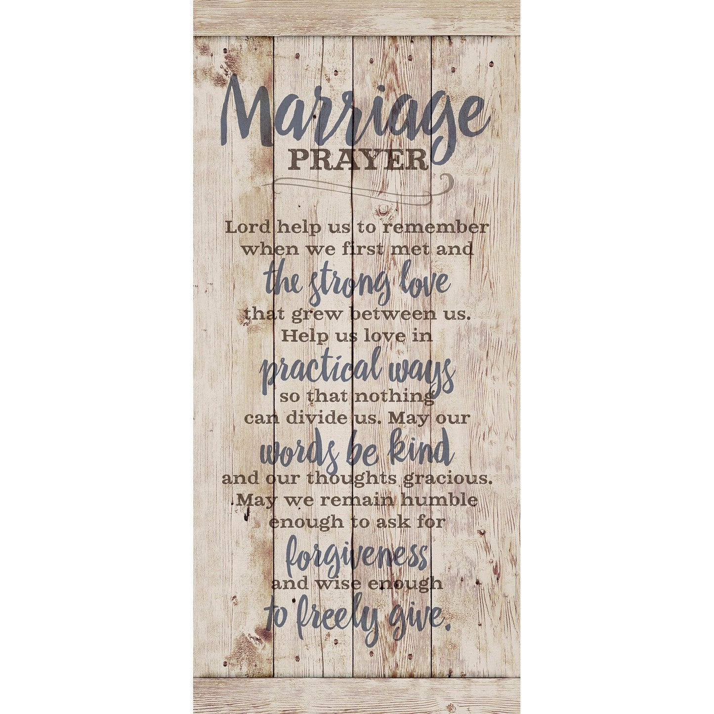 DEXSA Marriage Prayer Wood Plaque - Made in USA - 5.5"x12" - Original Verse - Frame Wall Hanging Decoration | Lord, Help us to Remember When we First met | Christian Family Religious Home Decor Saying