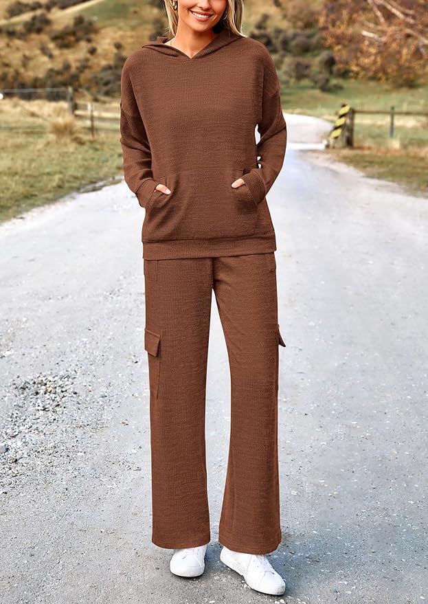 PRETTYGARDEN 2 Piece Sets for Women Fall 2026 Sweatsuits Outfits Lounge Matching Hoodie Set Travel Track Suits Winter Clothes