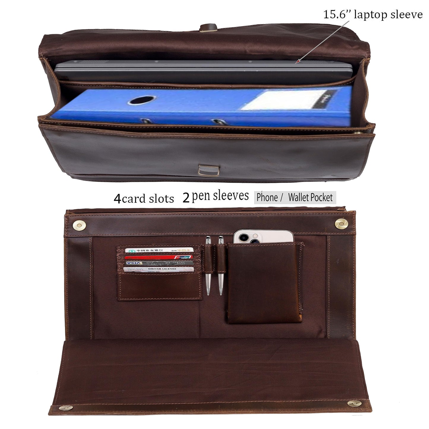 Leather Farm Messenger Bag for Men & Women 16 Inch – Premium Vintage Handmade Laptop Briefcase Satchel, Mens Leather Shoulder Crossbody Bag, Genuine Leather Computer Bag with Adjustable Strap Brown