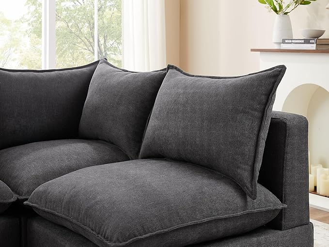 VANOMi Modular Sectional Sofa, 5 Seater Sofa with Reversible Chaise for Living Room, L Shape Sofa