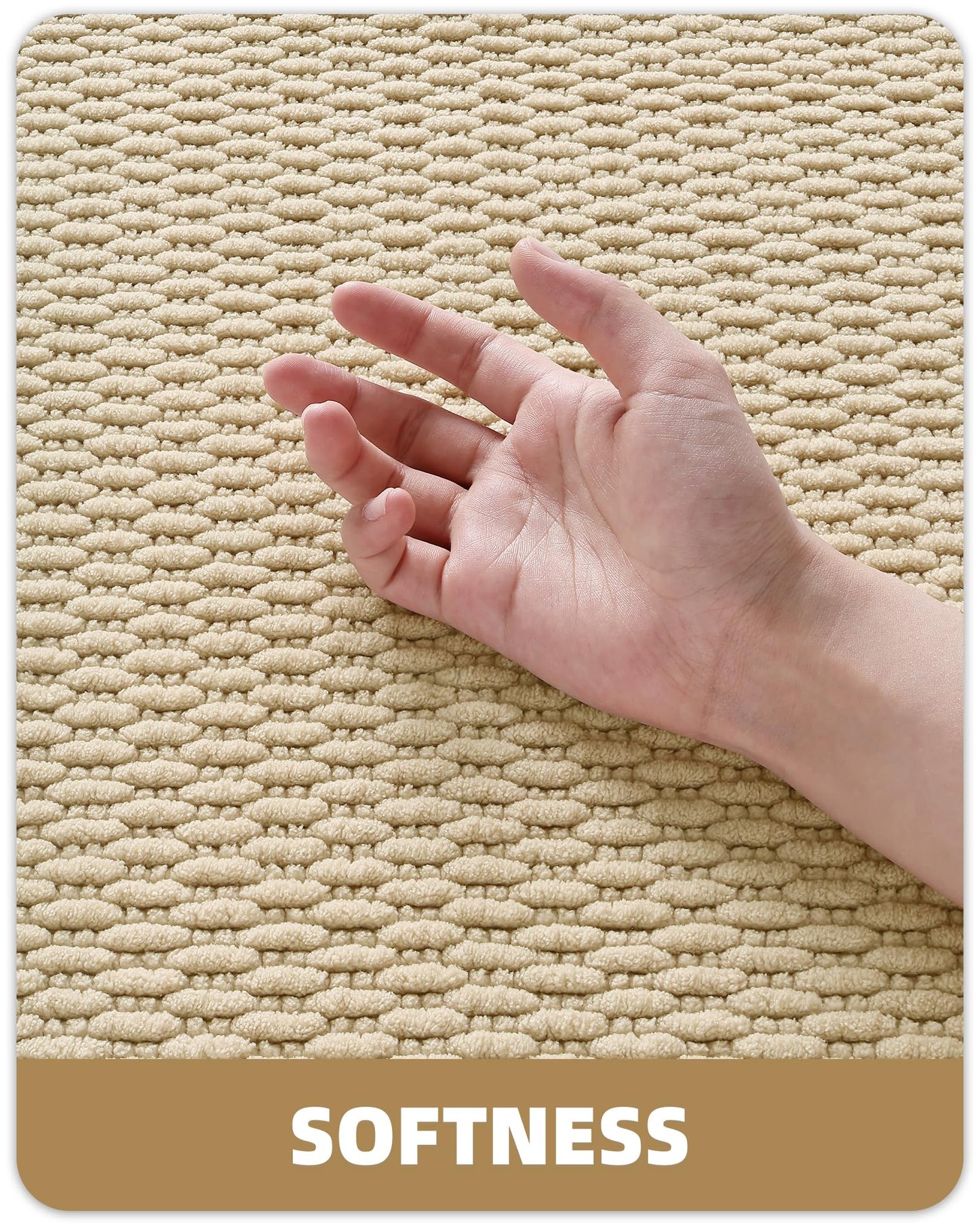 Color&Geometry Woven Chenille Bathroom Rugs Absorbent Non Slip, 16"x24" Light Yellow Bath Mat Washable, Small Bathroom Mat Quick Dry, Thin Bath Rugs Fit Under Door