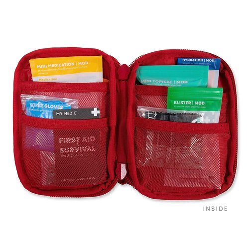 My Medic Sidekick - Camping Hiking and Backpacking First Aid Kit - 70 Items - HSA and FSA Eligible - Small Ifak Great for Travel or Motorcycle - Portable Emergency Kit – Red