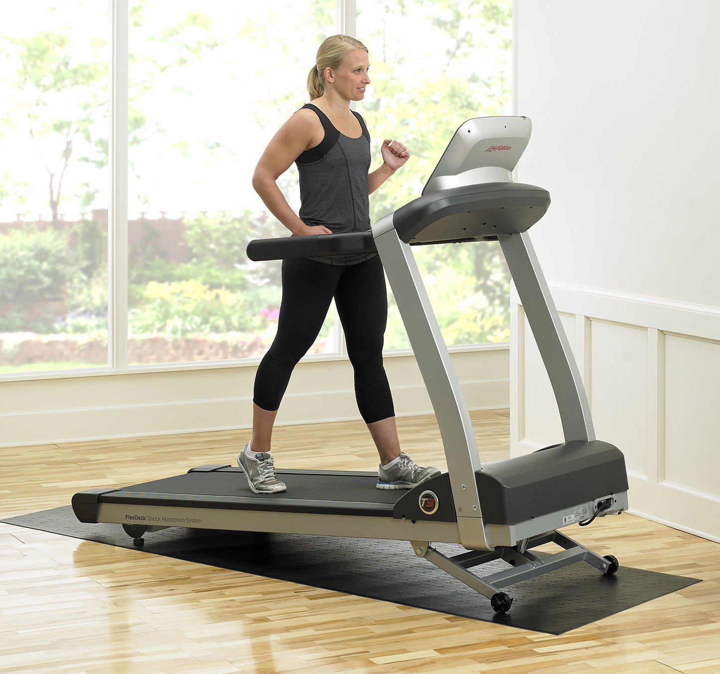 SuperMats High Density Commercial Grade Solid Equipment Mat 15GS Made in U.S.A. for Large Treadmills Ellipticals Rowing Machines Recumbent Bikes and Exercise Equipment (3-Feet x 7.5-Feet) (36 in x 90 in) (91.44 cm x 228.6 cm) , Black
