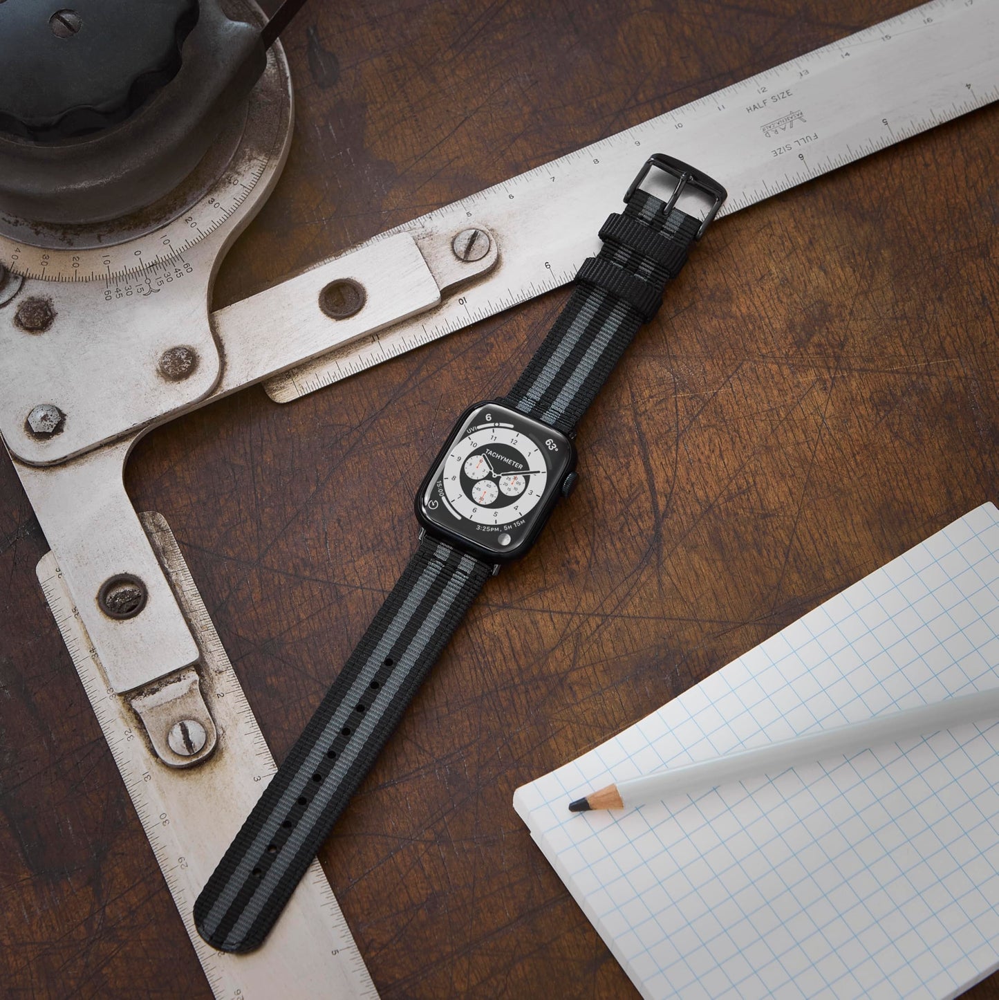 Archer Watch Straps - Premium Nylon Straps For Apple Watch (Black/Gray, Black, 40/41/42Mm)