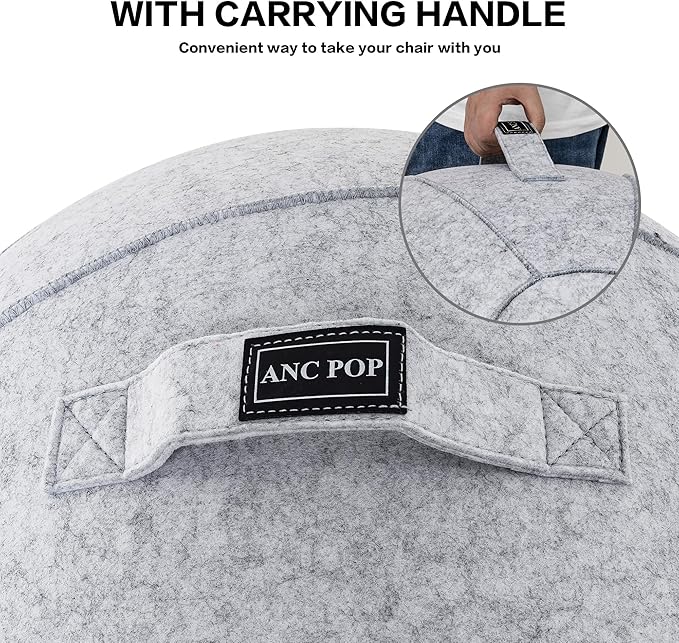 ANC POP Yoga Ball Exercise Ball, Anti Slip Stability Ball Chair, 25” Heavy Duty Large Gym Ball for Fitness, Balance and Core Workout with Cover, Easy Clean