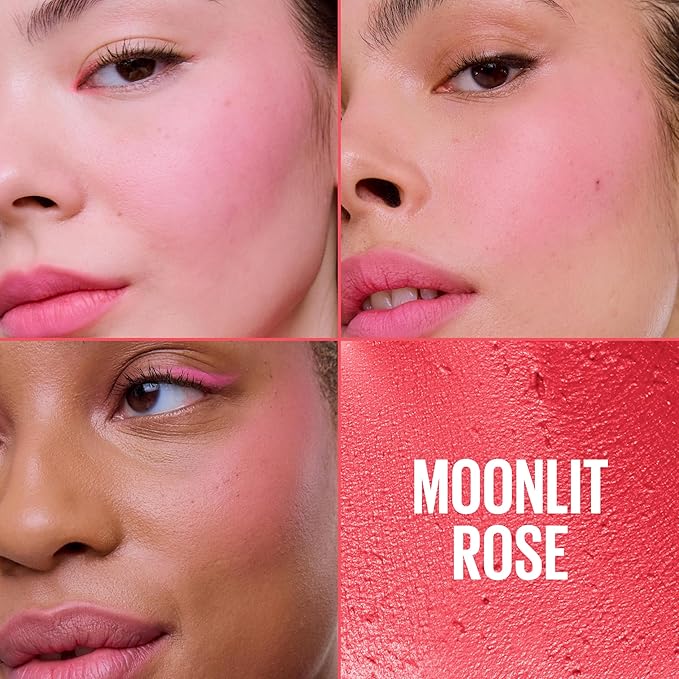 Maybelline Cloudtopia Blush for Cheeks and Lip Mousse, Ultra-Vivid, Pigmented Formula for Up to 14HR of Blush and Lip Makeup Color, Moonlit Rose, 1 Count