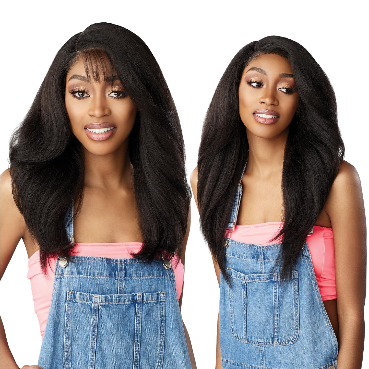 Sensationnel Butta Lace 90Sbangs Wigs - Unit 904 Glueless Wide Deep Part Synthetic Preplucked Hairline (1B OFFBLACK)