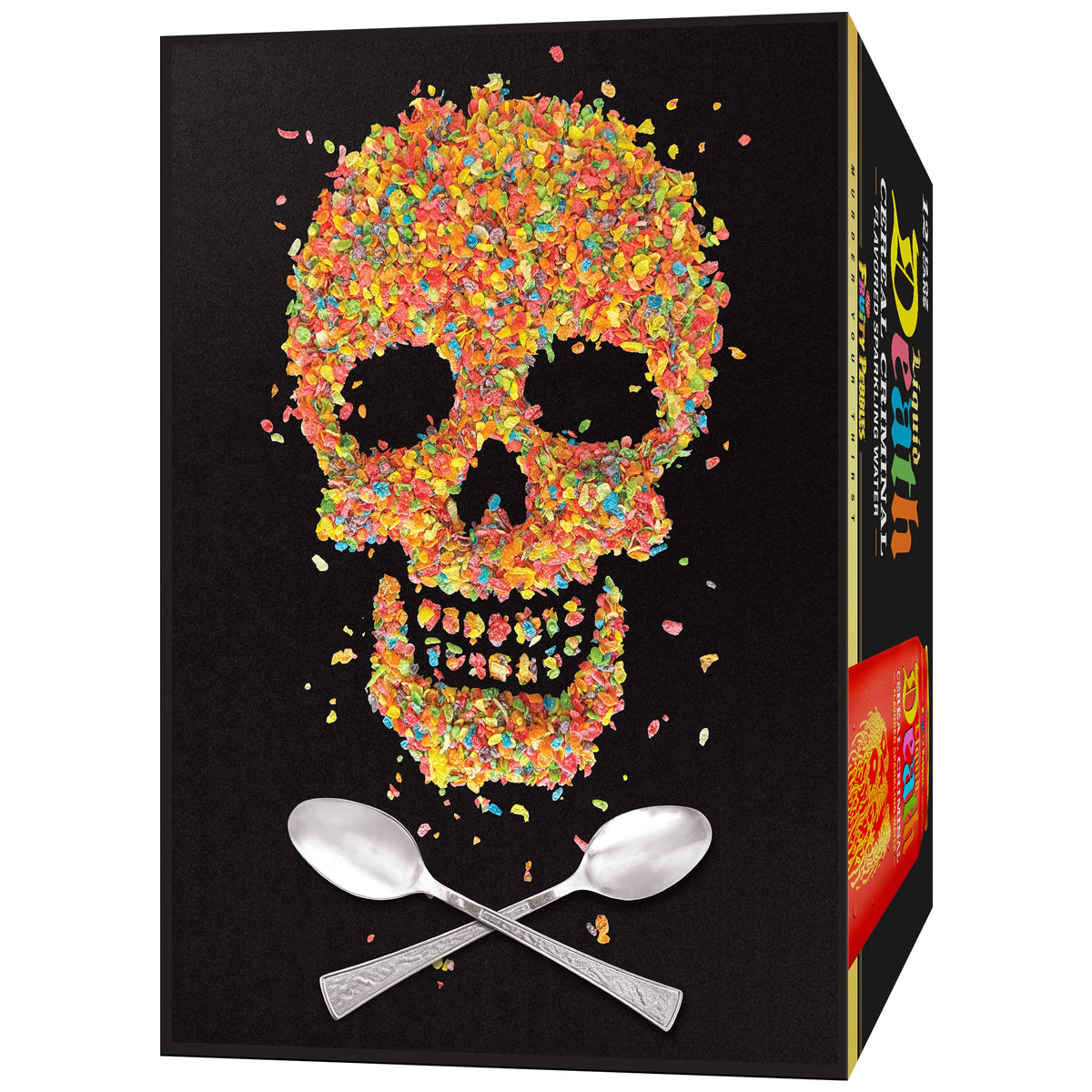 Liquid Death, Cereal Criminal, Fruity Pebbles-Flavored Sparkling Water, 12-Pack (12oz Cans), Low Calorie & No Artificial Sweeteners