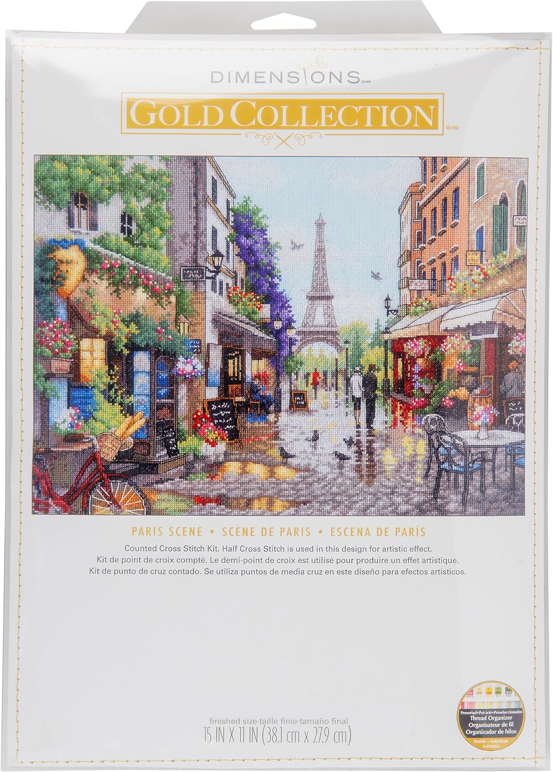Dimensions Flowers for Sale Counted Cross Stitch Kit, 9" x 12", 14 Cnt. Light Blue Aida 5 Piece