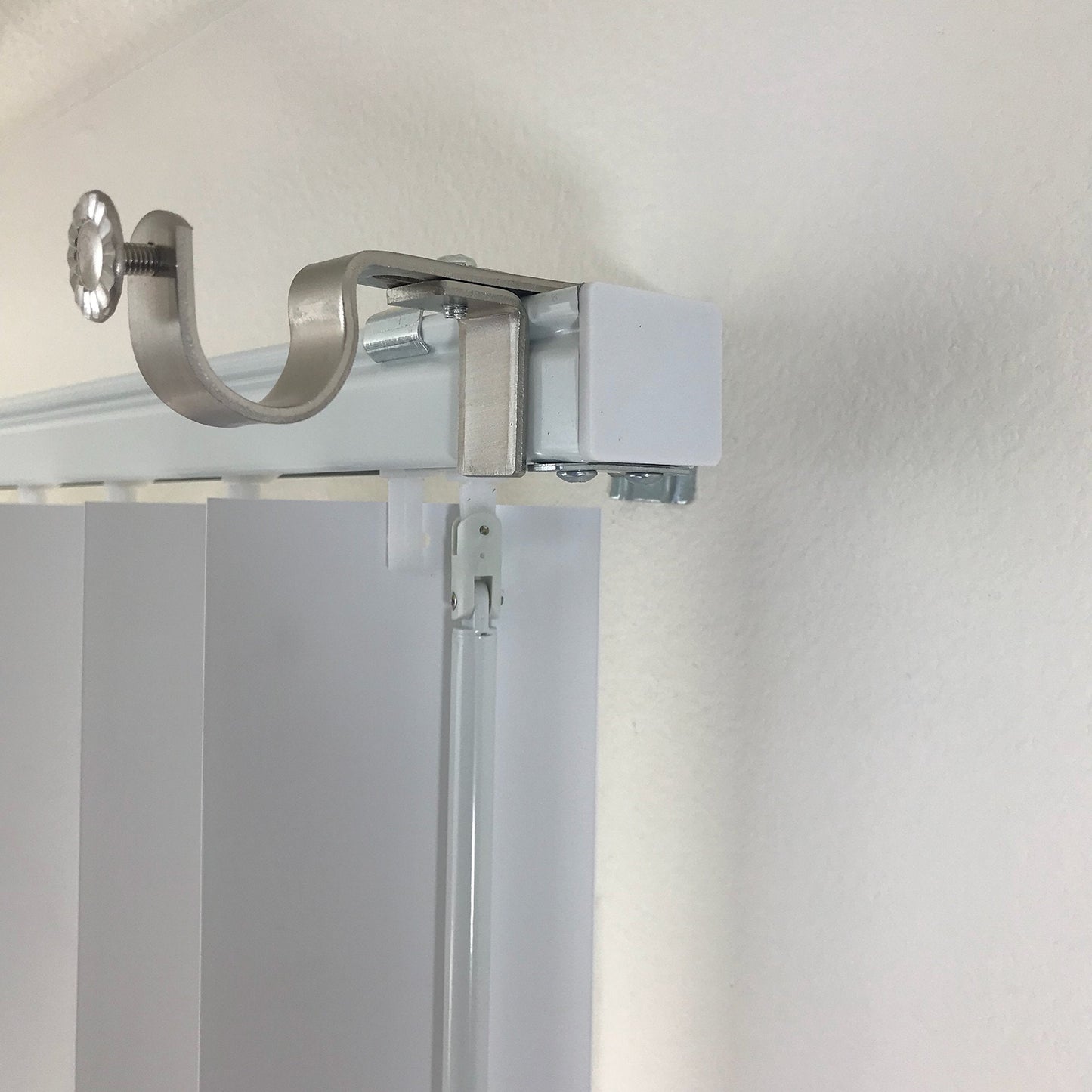 NoNo Bracket - Outside Mounted Blinds Curtain Rod Bracket Attachment (Set of 3) No Drill Clip on