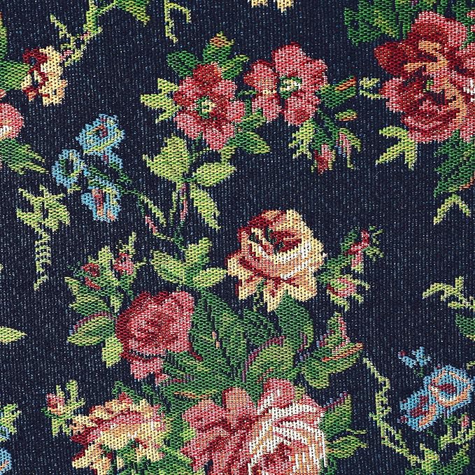AAAAAcessories D-Shaped Chair Cushions, 2" Thick Dining Chair Pads with Ties and Removable, Machine-Washable Cover, 17" x 16", Night-Blooming Blossoms