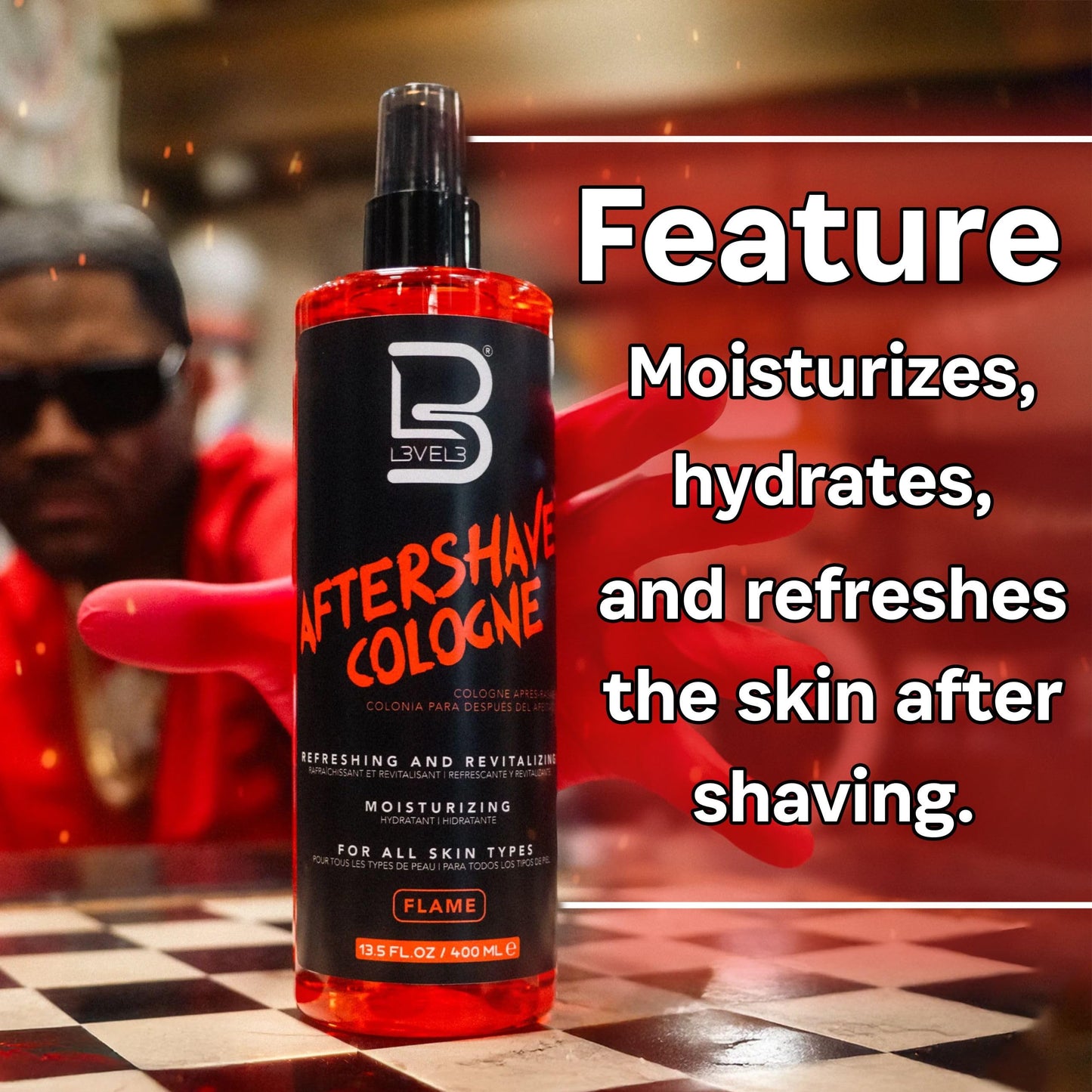 L3 Level 3 After Shave Spray Cologne - Softens Skin - Refreshes and Relieves Face and Skin - Moisturizing Formula Level Three After Shaving