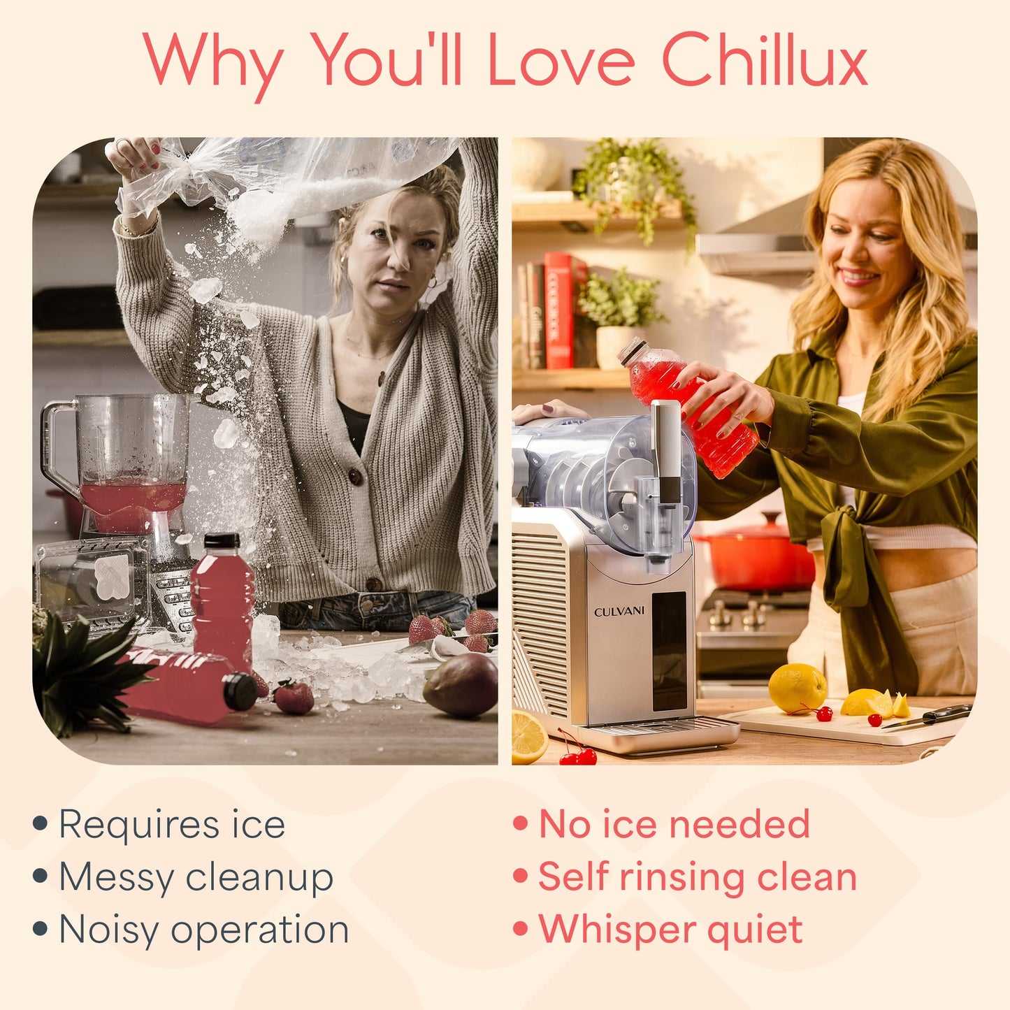 Slushie Machine for Home 68 Oz— Chillux Slushy Machine with 6 Preset Modes (No Ice Needed) — Frozen Drink Machine for Margaritas, Frappes & More