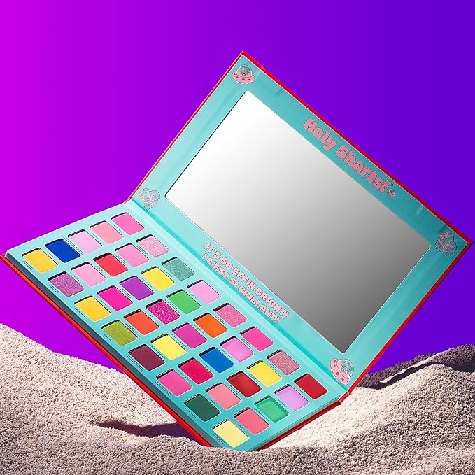 Kimchi Chic Holy Sharts Eyeshadow Palette - Bright Colors, Blendable, Long Lasting, Cruelty Free, Multicolor, It’s So Effin Bright 40 Color