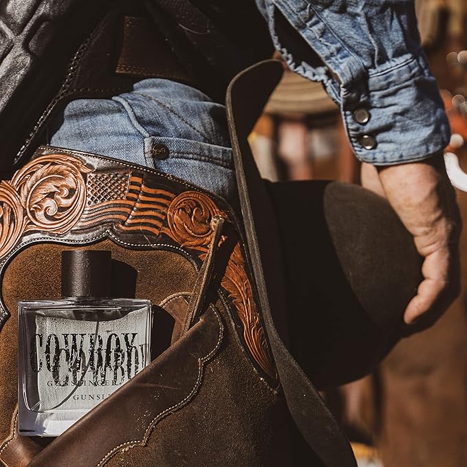 Cowboy Gunslinger Men’s Cologne by Tru Western, 3.4oz, Warm, Fresh Bergamot, Huckleberry & Sage Scent, Bold Masculine Fragrance with Leather & Tobacco, Long Lasting
