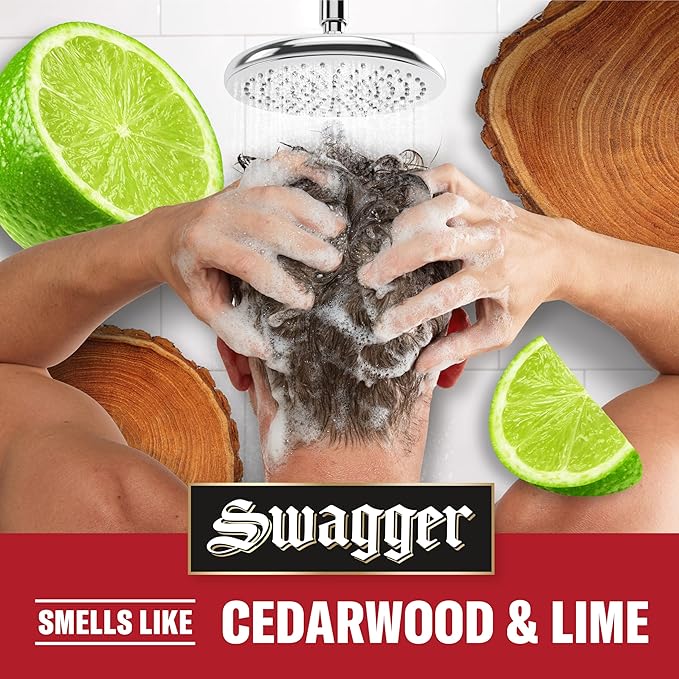 Old Spice Swagger 2-in-1 Shampoo and Conditioner Set for Men, Cedarwood Lime Scent, Healthier, Fuller, More Moisturized Looking Hair, Barbershop Quality, 29.2 Fl Oz Each, Twin Pack
