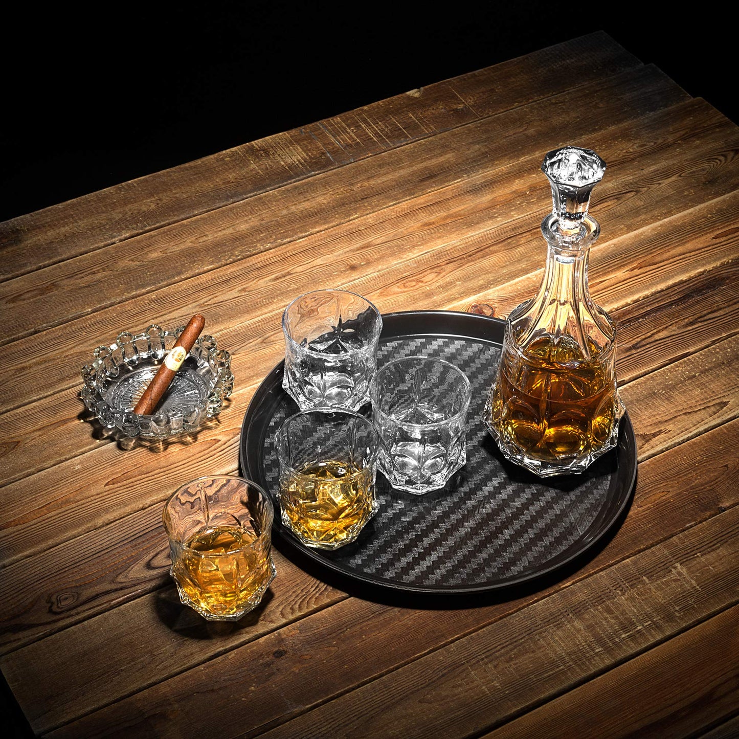 KANARS Whiskey Decanter Sets for Men, 25 Oz Liquor Decanter with 10 Oz Crystal Glasses in Luxury Box for Bourbon Scotch Rum Tequila Vodka, Whisky Gifts for Christmas Birthday Thanksgiving