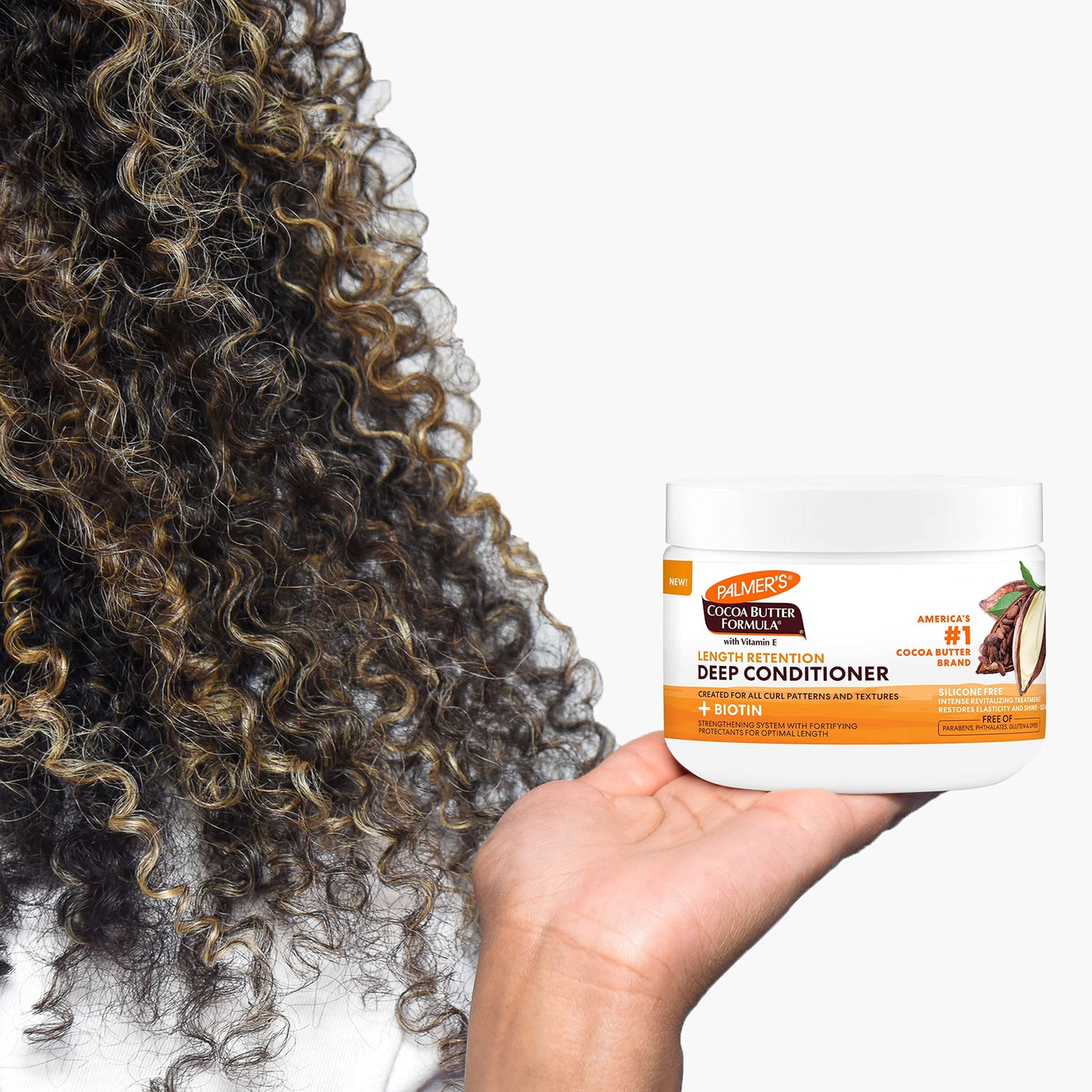 Palmer's Cocoa Butter & Biotin Length Retention Deep Conditioner, Strengthen, Nourish and Restore Elasticity and Shine, Suitable