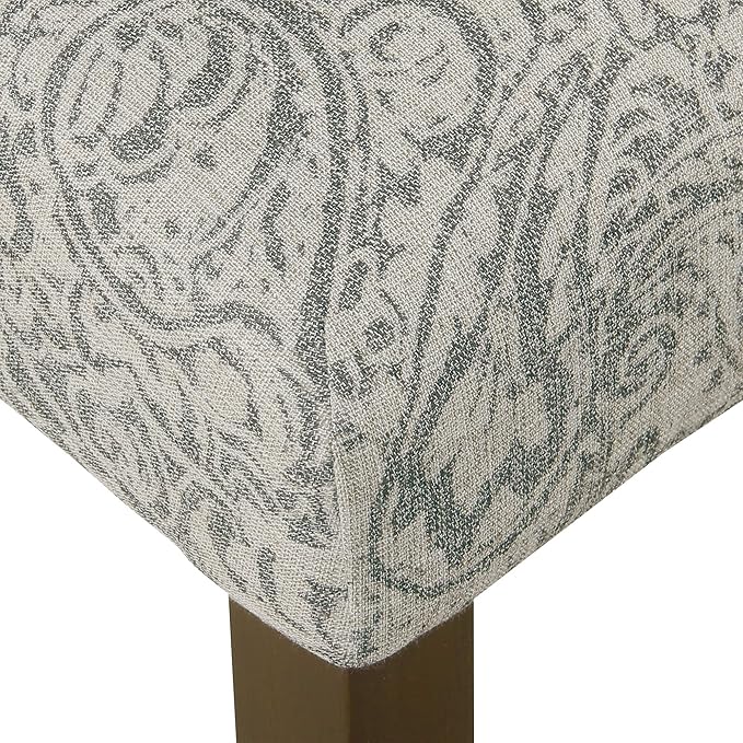 HomePop Parsons Classic Upholstered Accent Dining Chair, Set of 2, Gray and Cream