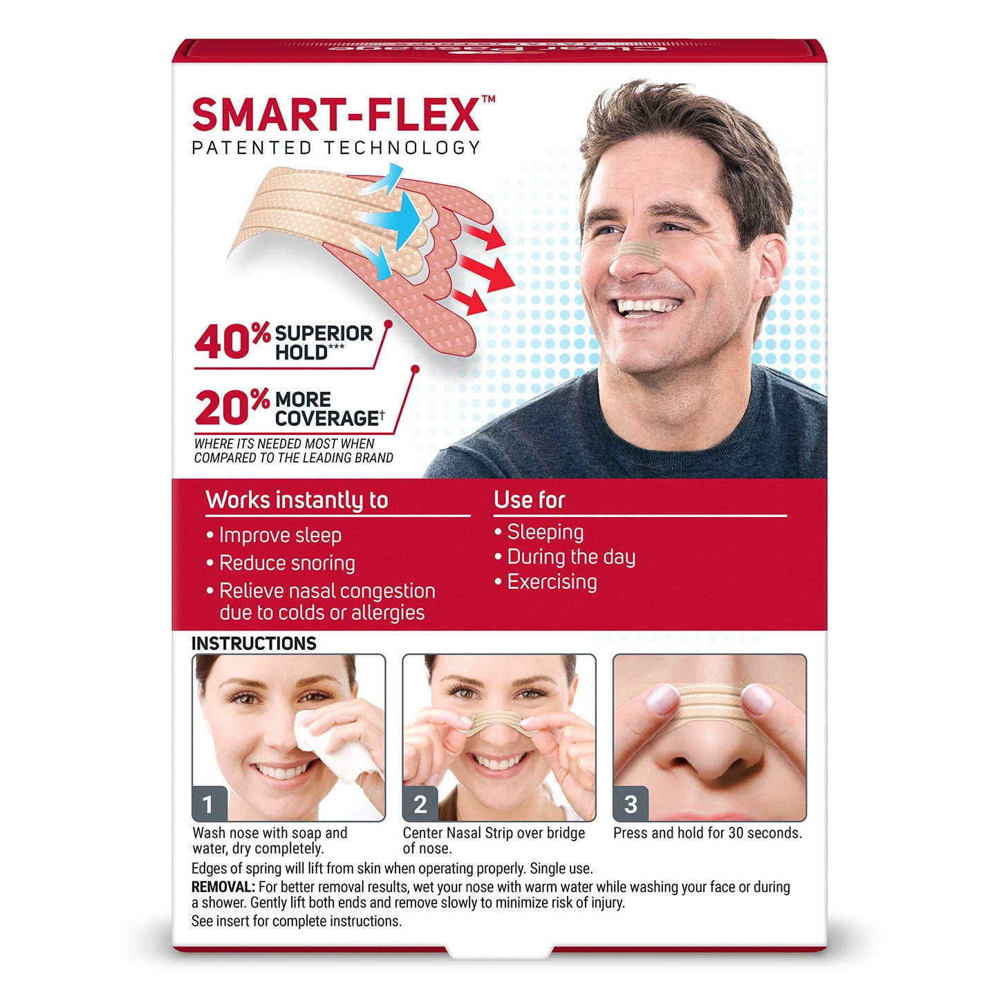 Clear Passage Nasal Strips Extra Strength, Tan, 50 Count | Works Instantly to Improve Sleep, Reduce Snoring, & Relieve Nasal Congestion Due to Colds & Allergies